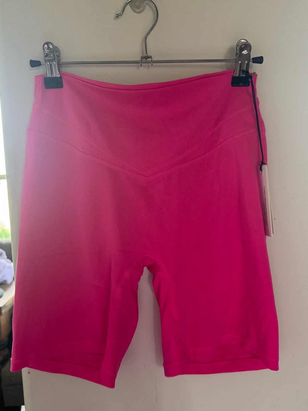 Women's High-Waist Scrunch Back Hot Pink Bike Shorts